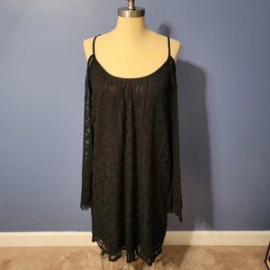 Black cold shoulder dress